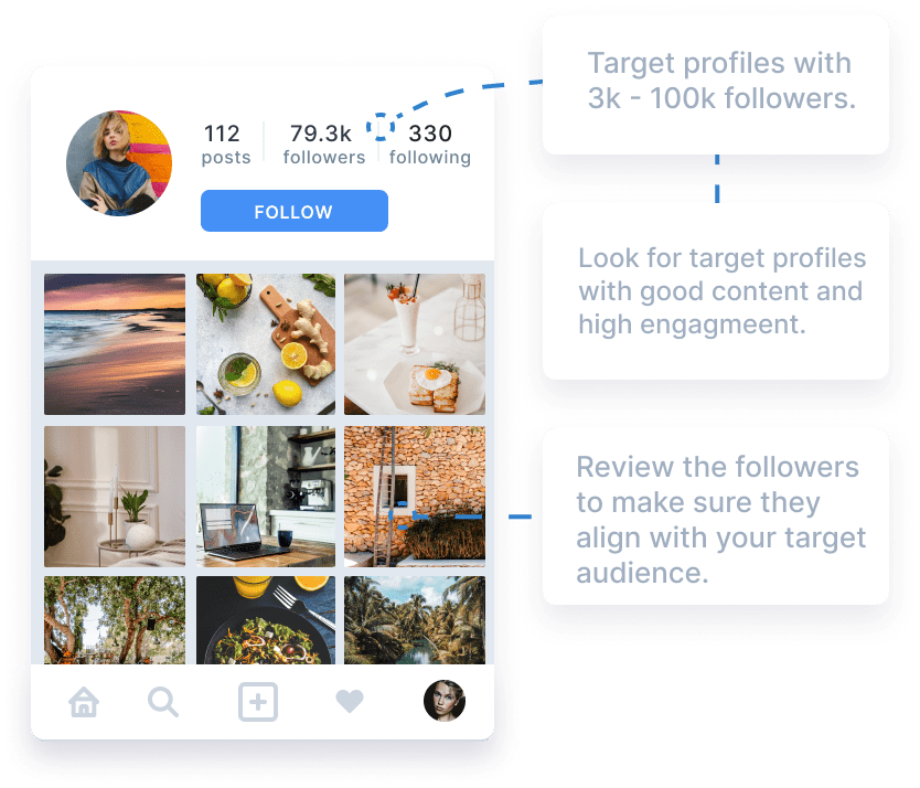 picture of instagram profile displayed on the smartphone