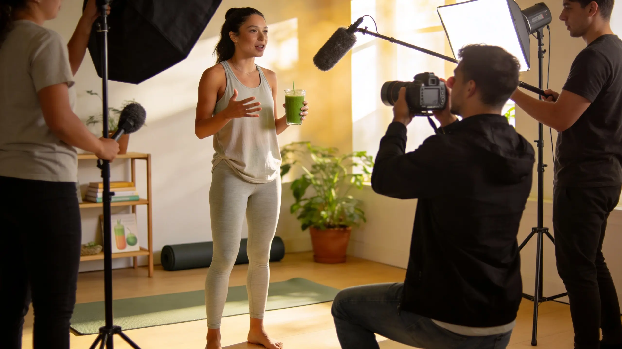 Creator filming content for social media
